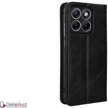 Dirbtinės odos atverčiamas dėklas su skyreliais - juodas (Motorola Edge 70 Fusion)